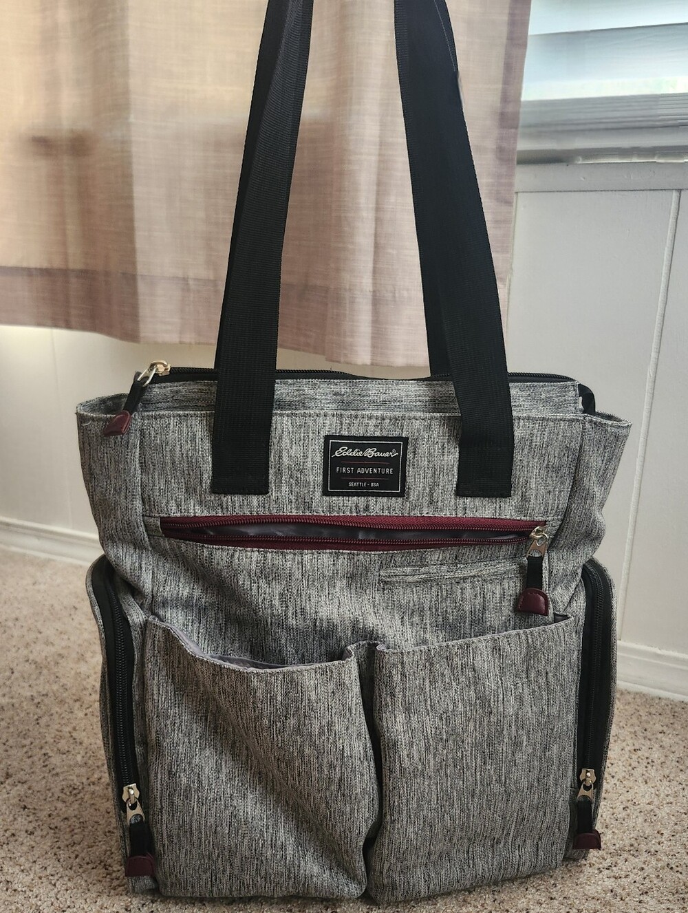 Eddie Bauer Heather Gray Kids Diaper Nag/Tote